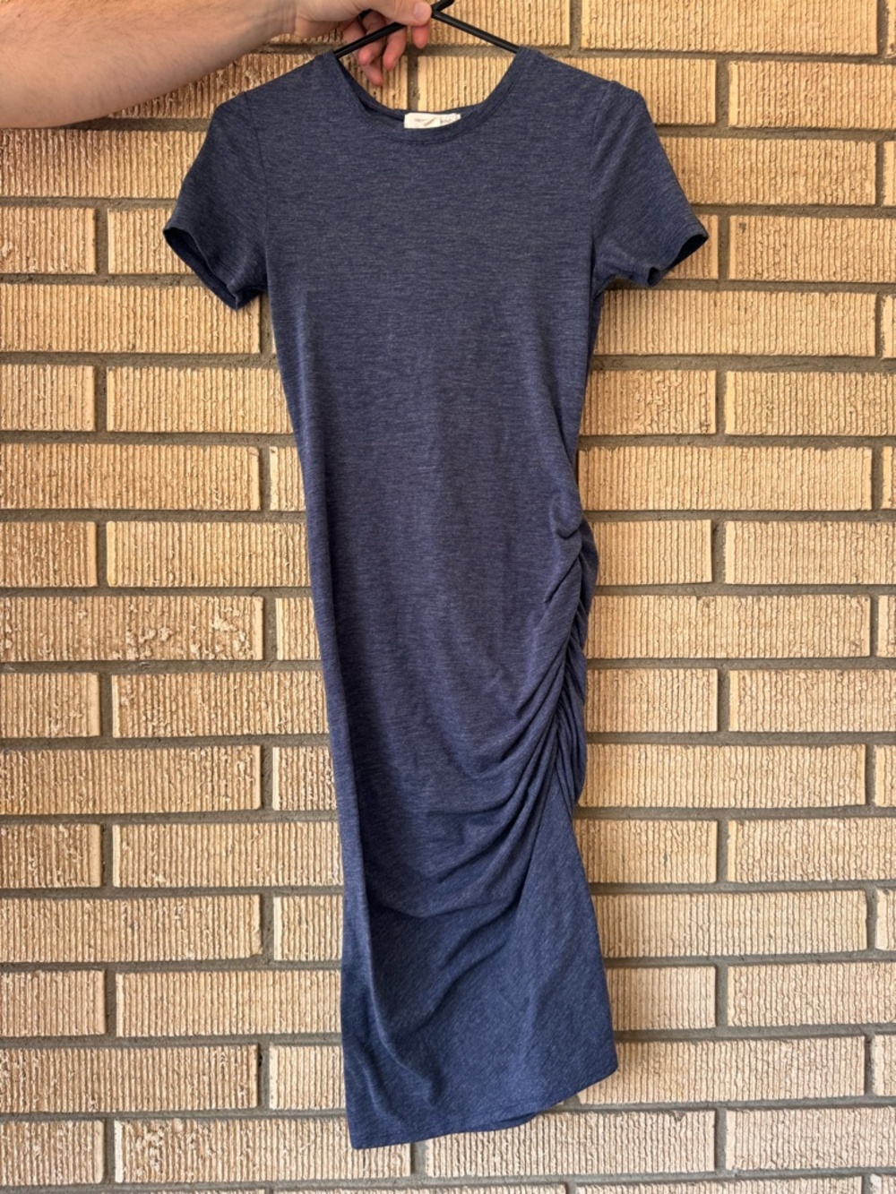 Treasure & Bond Side Ruched BodyCon Navy Gray Dress - S